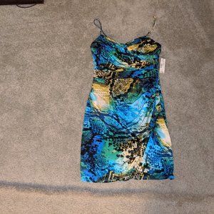 Bisou Bisou Snakeskin Print Silky Dress